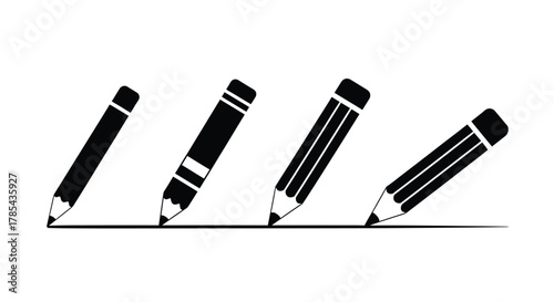 Drawing pencils vector illustration writing and sketching stationery art