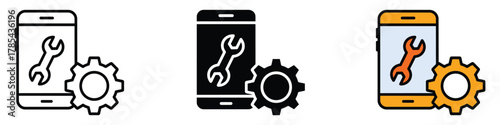 Repair mobile icon vector. technical support and maintenance solutions symbol. vector illustration.