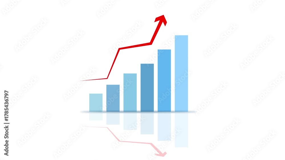 grafico economia, istogrammi, statistiche. allusive graph chart showing marketing sales profit increasing. 4k