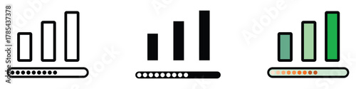 Progress bar icon vector. business analytics and performance tracking visuals symbol. vector illustration.