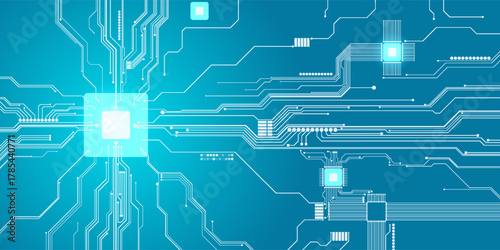 Fototapete Electric scheme for design use. Colour illustration