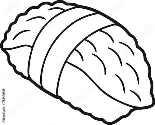 sushi nigiri outline vector illustration line art