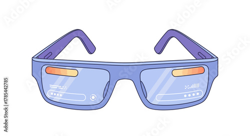 futuristic augmented reality smart glasses with interactive display