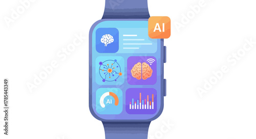 Artificial Intelligence on a Smartwatch Displaying Neural Network Data