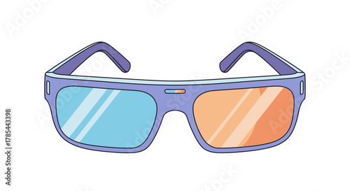 A pair of anaglyph glasses, vibrant 3D eyewear for immersive viewing experiences