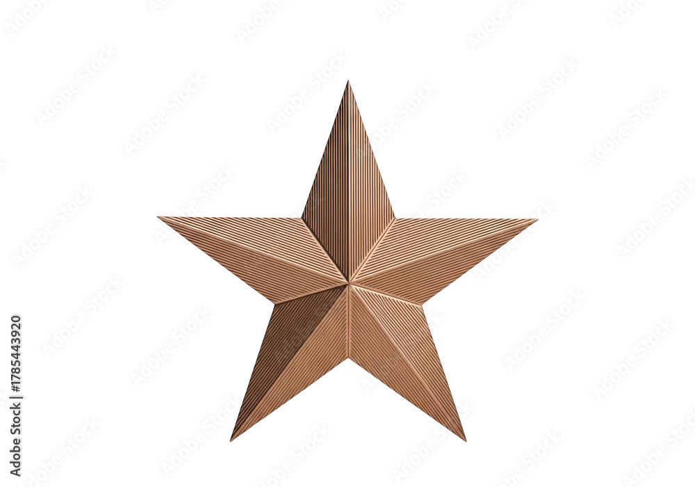 Obraz premium Bronze star isolated on transparent background