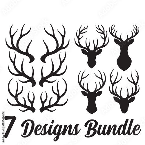 Deer & Antlers eps File Bundle 2 .