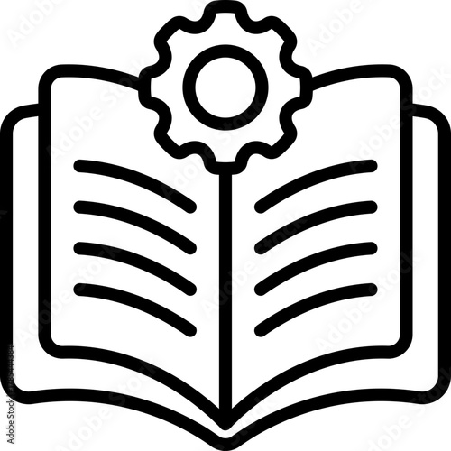 Papier peint Black guide book icon - outline