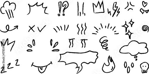 Hand-drawn burst ray big set. Chalk textured kids' freehand starburst 