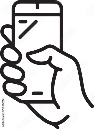 Hand Holding a Mobile Phone