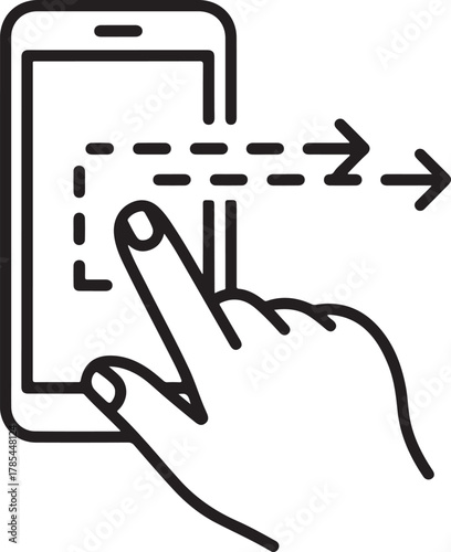 Touch Screen Swipe Gesture Illustration