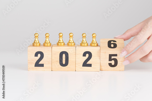 Wallpaper Mural man chess figure from the crowd employee with 2026 Year block. Human resource management, Recruitment, Teamwork, strategy, toxic people and leadership Concepts Torontodigital.ca