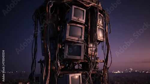 electronic recycling center in mountain landscape