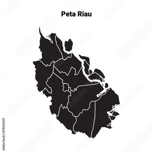 hand drawn map provinsi riau indonesia asia