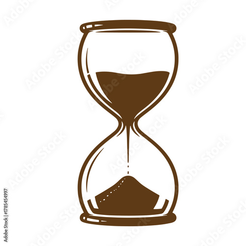 Brown sand timer illustration representing the passage of time and punctuality
