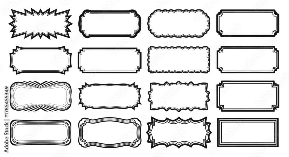 Obraz premium Vector frames set decorative borders label design elements collection