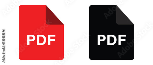 Document Icon and PDF icon, pdf document file icon, office file icon.