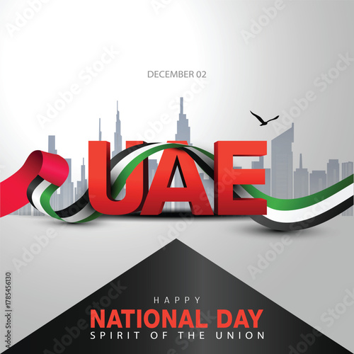 2nd December celebrate happy national day uae. abstract vector illustration. poster, banner , template design new