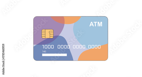 Illustration of a colorful payment card for modern financial transactions