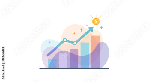 financial success, income growth, upward direction, business improvement