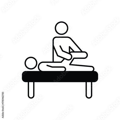 Physiotherapy icons set in different style with white background