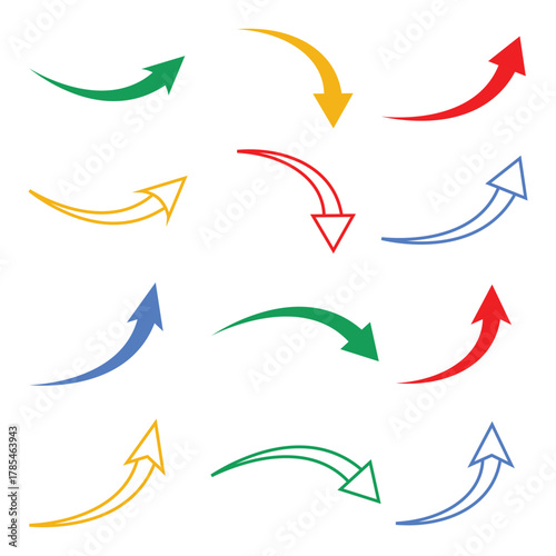 Curve arrow symbol type of growth business success art