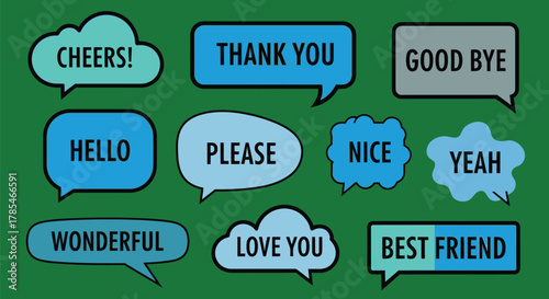 Speech bubbles messages vector illustration communication design set