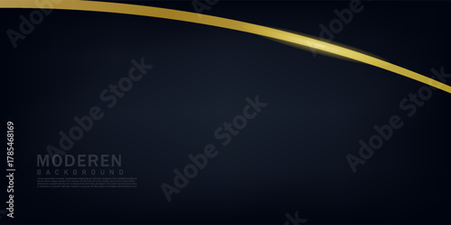 Dark blue and gold vector background overlap layer geometric