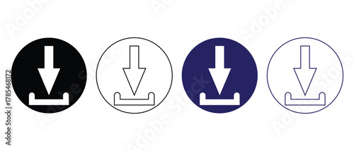 Download icon, flat style and abstract download icon.