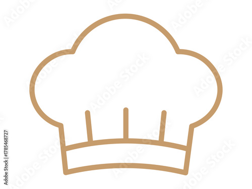 コック帽のアイコン（シェフハット）