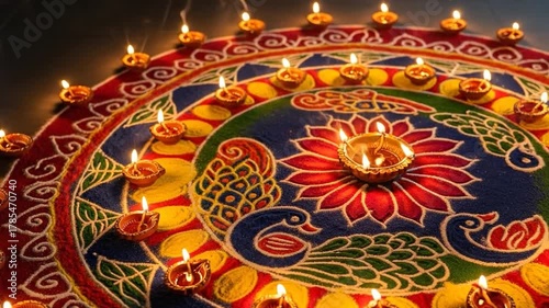 Wallpaper Mural Vibrant Diwali Diyas Glowing: Festival of Lights and Prosperity Celebration in India Torontodigital.ca