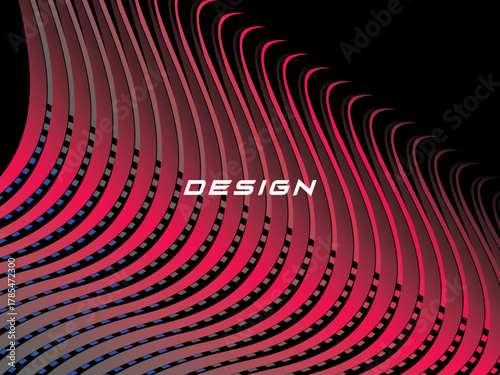 Abstract vector wavy light lines flowing dynamic colorful. isolated on black background for concept of energy, technology, digital, science, music, etc.	