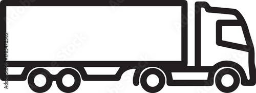 Sleek black and white delivery truck illustration ready for logistics, e-commerce, shipping or transportation projects, a modern vector graphic