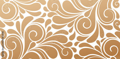 seamless floral pattern ornament golden color