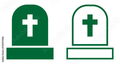 お墓のアイコン 緑