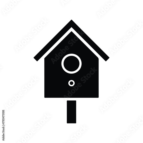 Birdhouse Silhouette Flat Minimal Vector Icon