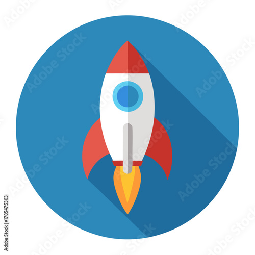 Future Project Concept - Rocket with Flame in Circle