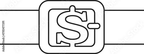 Dollar sign belt buckle fashion accessory money currency finance wealth style icon