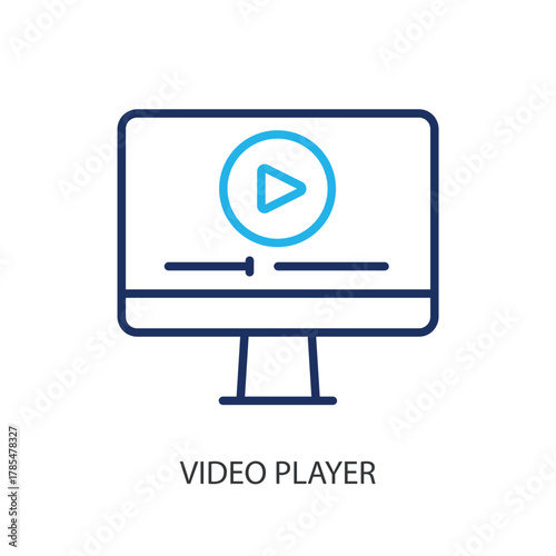Video player thin line icons. Original vector illustration.