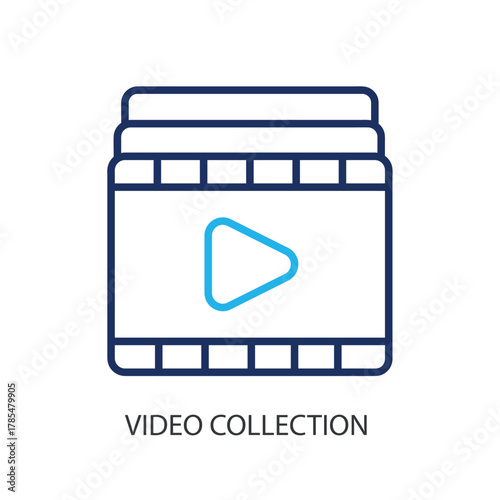 Viedo collection thin line icons. Original vector illustration.
