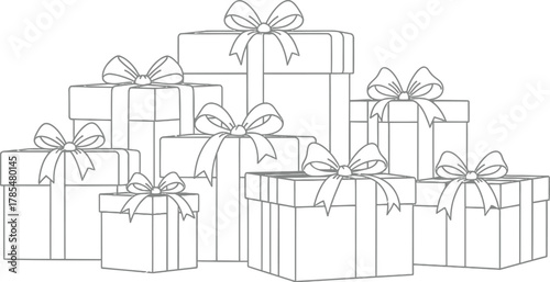 Gift boxes presents celebration birthday christmas holiday surprise party ribbon bow