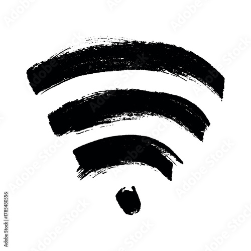 Hand drawn free wifi spot zone sign Public wi-fi area sign Wireless internet clipart in doodle style Single element for print, web, design, decor 3G, 4G, 5G, 6G, IoT