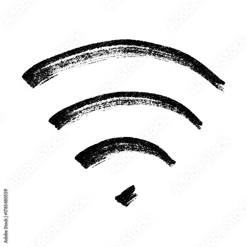 Hand drawn free wifi spot zone sign Public wi-fi area sign Wireless internet clipart in doodle style Single element for print, web, design, decor 3G, 4G, 5G, 6G, IoT