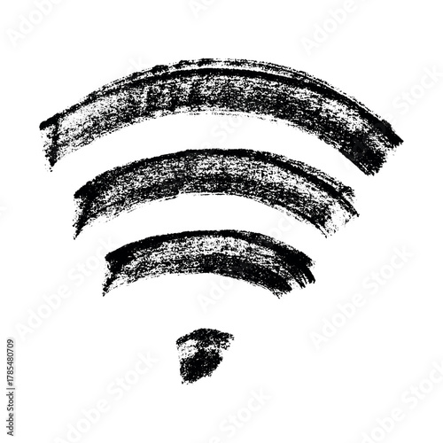 Hand drawn free wifi spot zone sign Public wi-fi area sign Wireless internet clipart in doodle style Single element for print, web, design, decor 3G, 4G, 5G, 6G, IoT