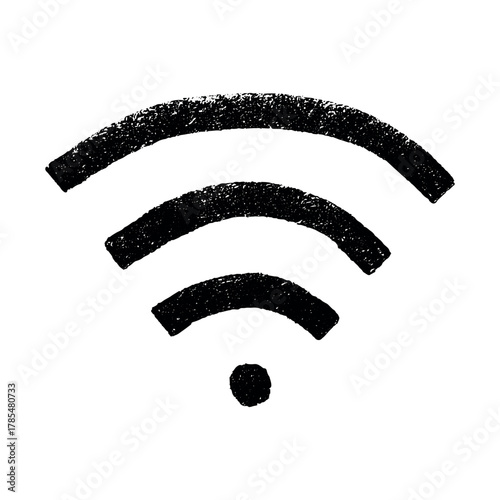 Hand drawn free wifi spot zone sign Public wi-fi area sign Wireless internet clipart in doodle style Single element for print, web, design, decor 3G, 4G, 5G, 6G, IoT