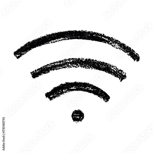 Hand drawn free wifi spot zone sign Public wi-fi area sign Wireless internet clipart in doodle style Single element for print, web, design, decor 3G, 4G, 5G, 6G, IoT