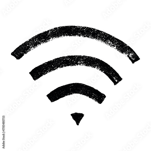 Hand drawn free wifi spot zone sign Public wi-fi area sign Wireless internet clipart in doodle style Single element for print, web, design, decor 3G, 4G, 5G, 6G, IoT