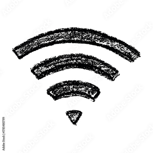 Hand drawn free wifi spot zone sign Public wi-fi area sign Wireless internet clipart in doodle style Single element for print, web, design, decor 3G, 4G, 5G, 6G, IoT