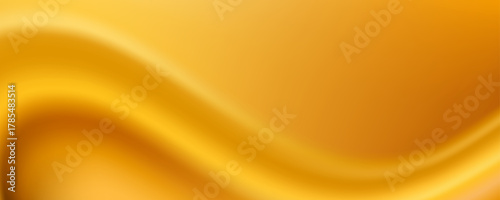 Caramel color wave gradient background. Flowing liquid gold honey wallpaper. Abstract fluid golden mousse souffle backdrop. Smooth flavor creamy butter oil texture. Vector yellow satin wavy silk bg