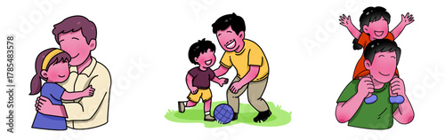 Daddy day colorful vector